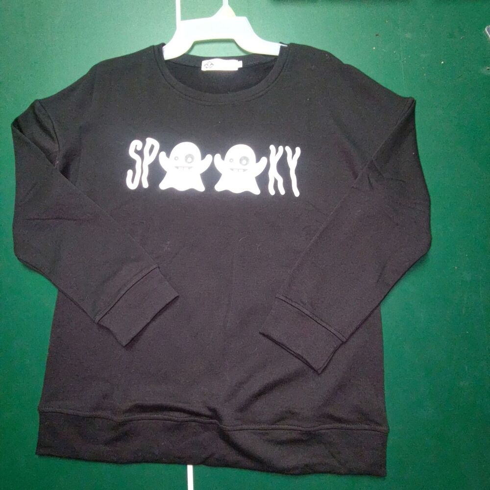 Spooky Ghost Long Sleeve Shirt - Women's Large - NEW